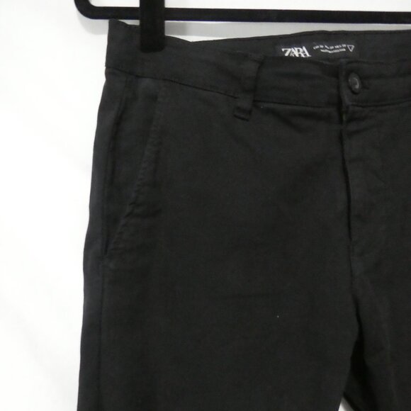 ZARA | size 30 | Black Cotton Denim | Button and Zipper Closure - Picture 3 of 16